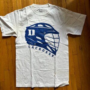 Duke Lacrosse Helmet pattern 100% Cotton T-shirt Adult Size S
